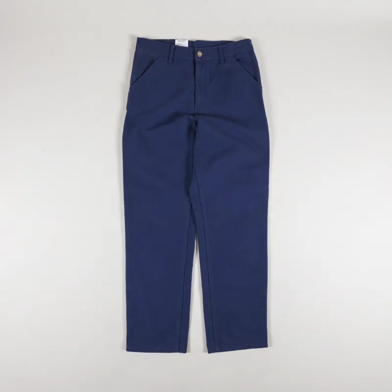 Carhartt WIP Single Knee Pant Blue Rinsed Dearborn Canvas-1
