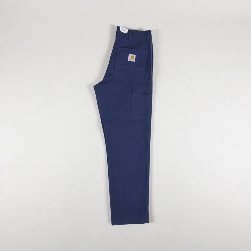 Carhartt WIP Single Knee Pant Blue Rinsed Dearborn Canvas-2