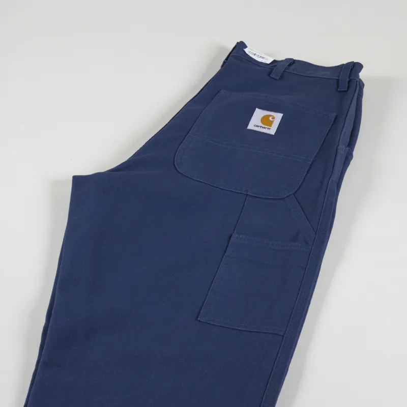 Carhartt WIP Single Knee Pant Blue Rinsed Dearborn Canvas-5