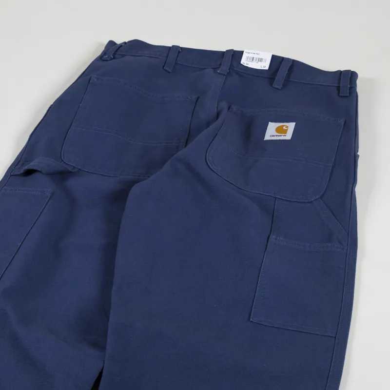 Carhartt WIP Single Knee Pant Blue Rinsed Dearborn Canvas-3
