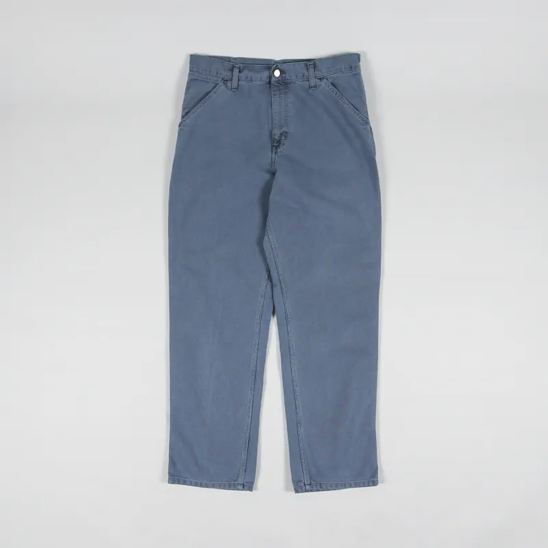 Carhartt WIP Single Knee Pant Storm Blue Faded Dearborn Canvas-2