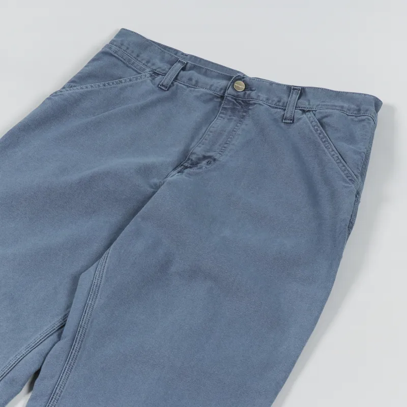 Carhartt WIP Single Knee Pant Storm Blue Faded Dearborn Canvas-3