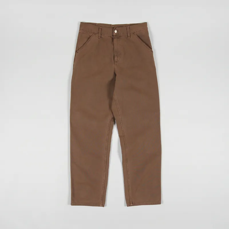 Carhartt WIP Single Knee Pant Tamarind Faded Dearborn Canvas-1