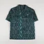 Fred Perry Snake Print Revere Collar Shirt Deep Mint