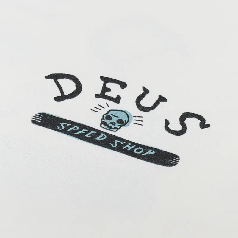 Deus Ex Machina Speed Shop Long Sleeve T Shirt Vintage White-5
