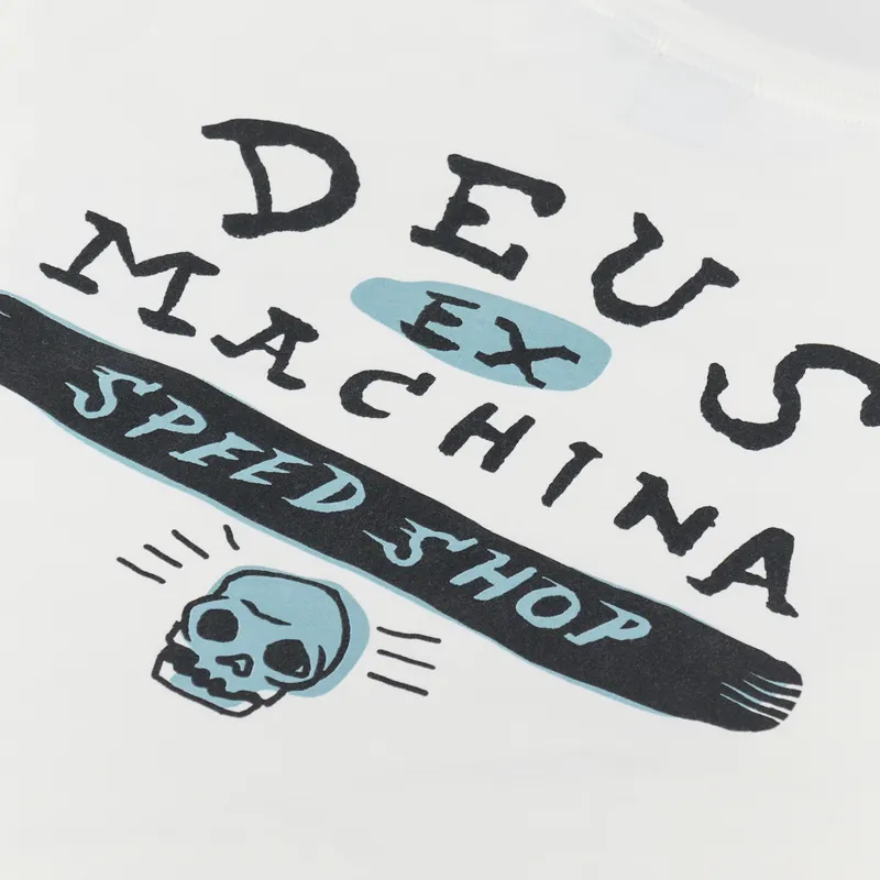 Deus Ex Machina Speed Shop Long Sleeve T Shirt Vintage White-4