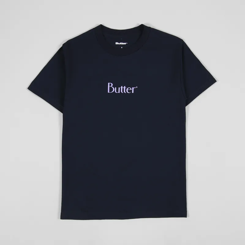 Butter Goods Speckle Classic Logo T Shirt Navy