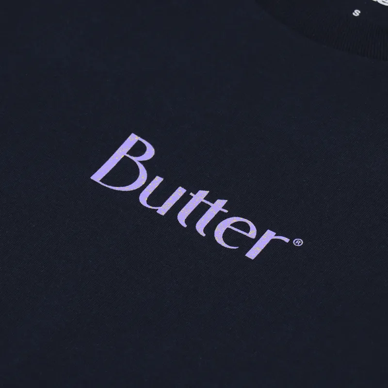 Butter Goods Speckle Classic Logo T Shirt Navy-1
