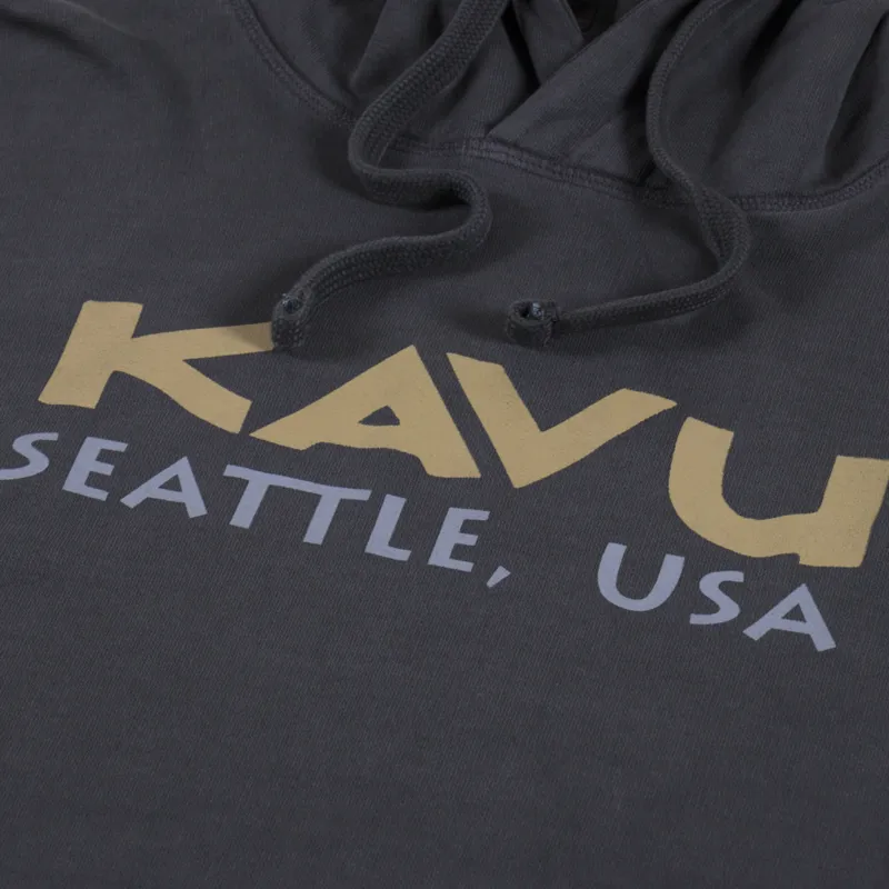 Kavu Spellout Hooded Sweat Black Licorice-3