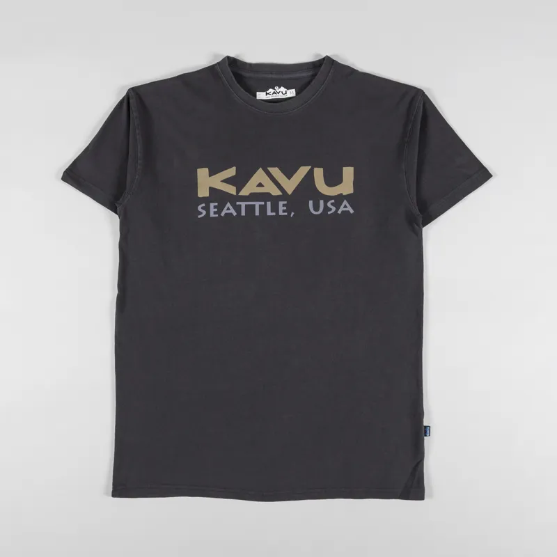 Kavu Spellout T Shirt Black Liquorice