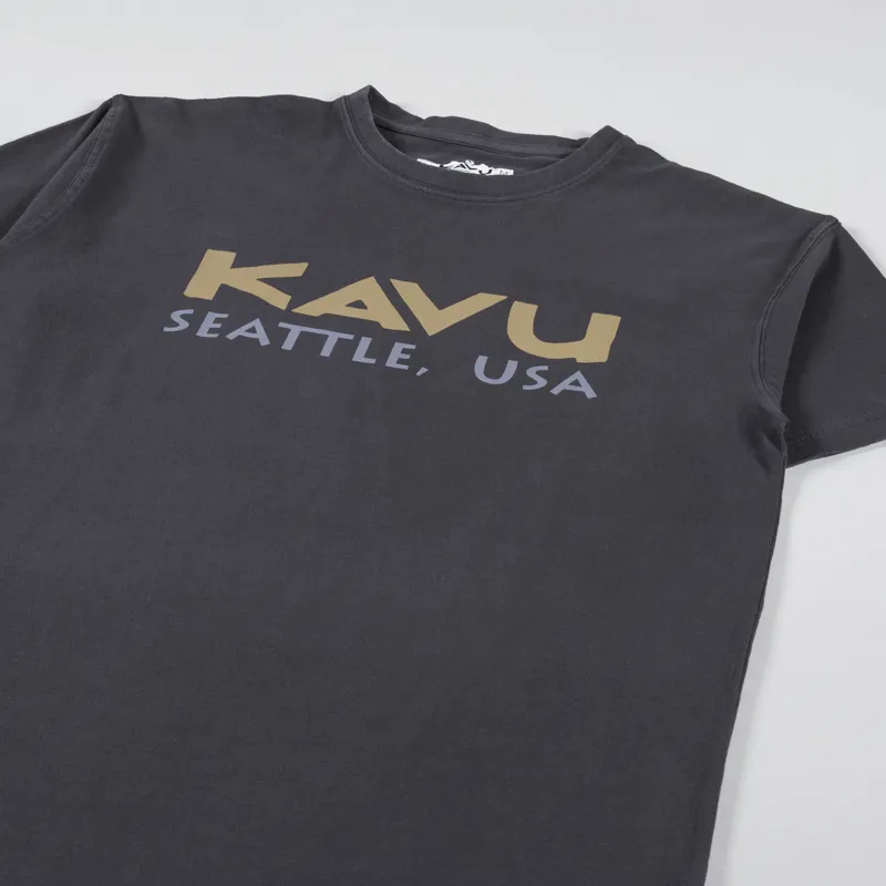 Kavu Spellout T Shirt Black Liquorice-1