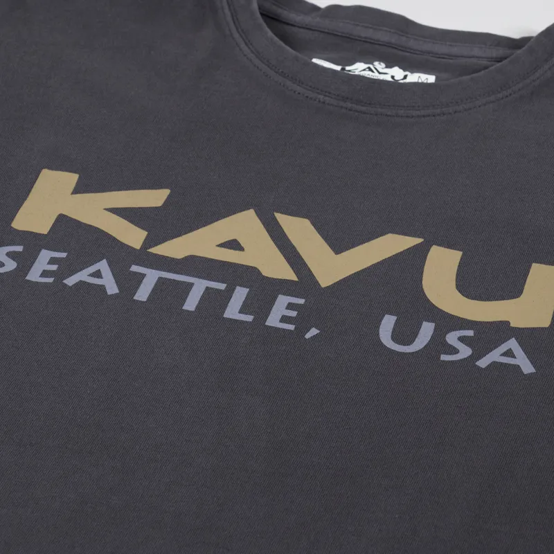 Kavu Spellout T Shirt Black Liquorice-2