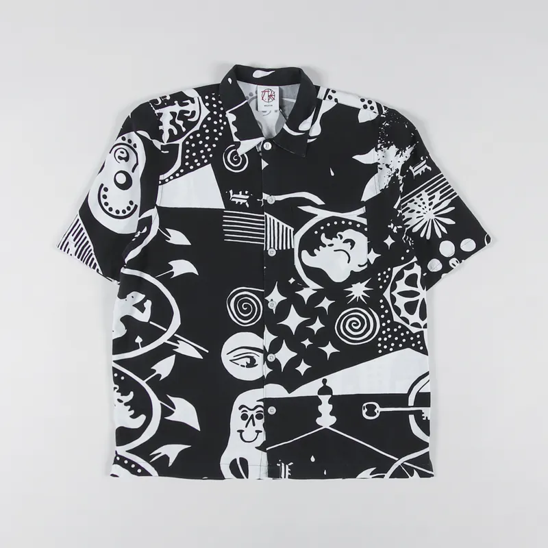 Polar Skate Co. Mens Short Sleeve Spiral Shirt Black White