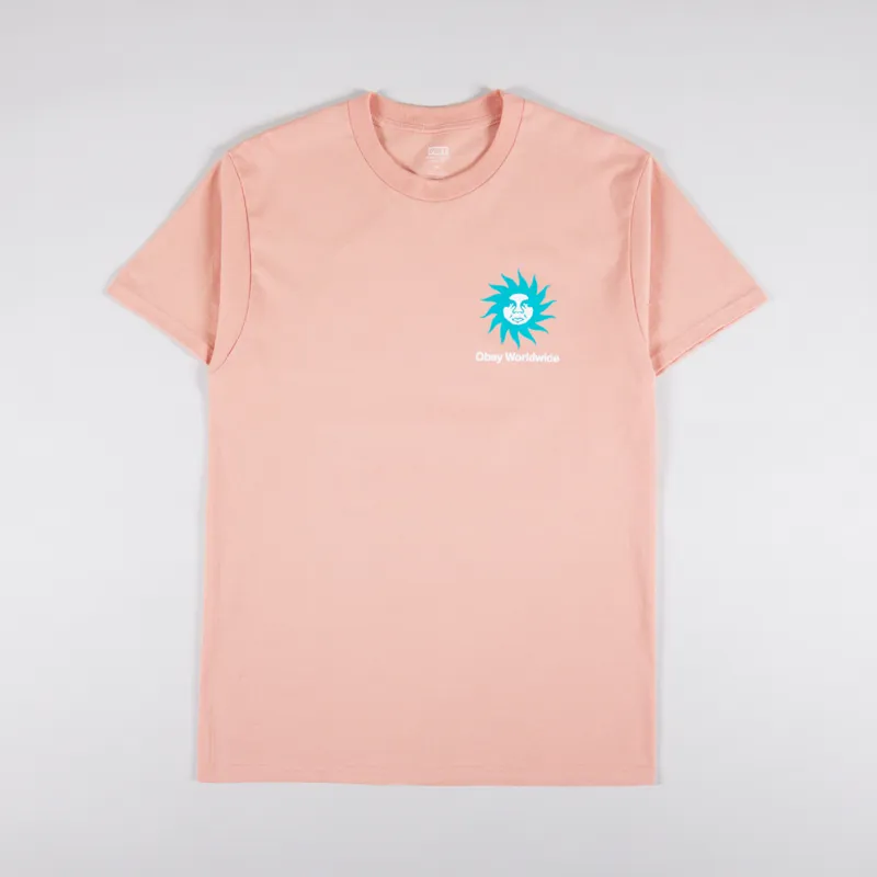 Obey Spiral T Shirt Coral-1