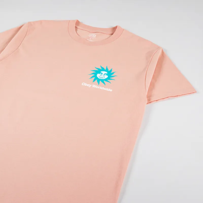 Obey Spiral T Shirt Coral-3