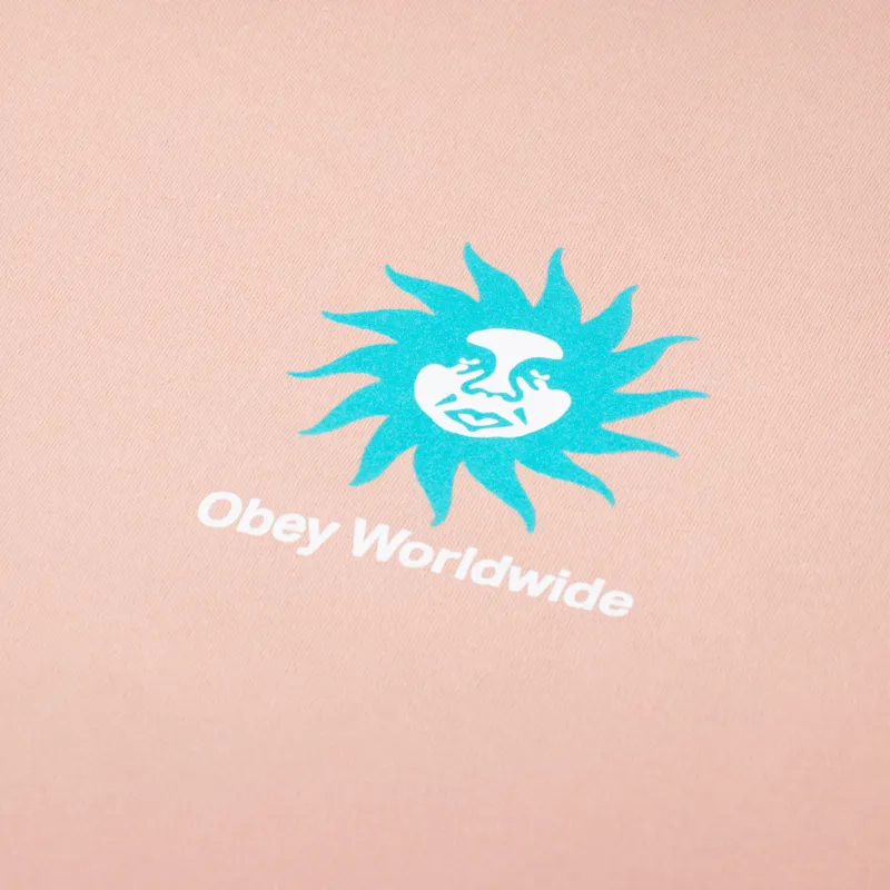 Obey Spiral T Shirt Coral-5