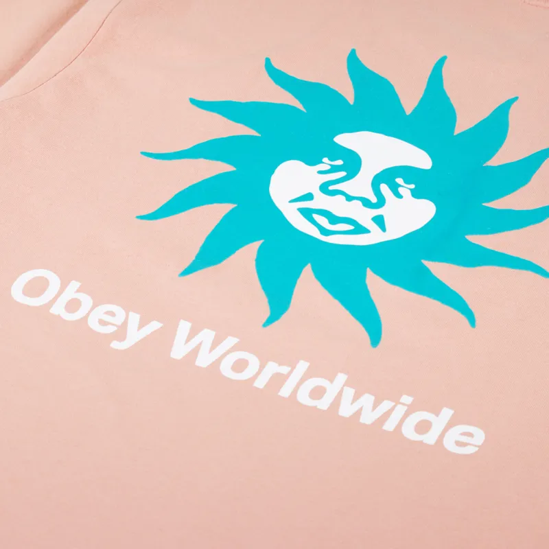 Obey Spiral T Shirt Coral-4