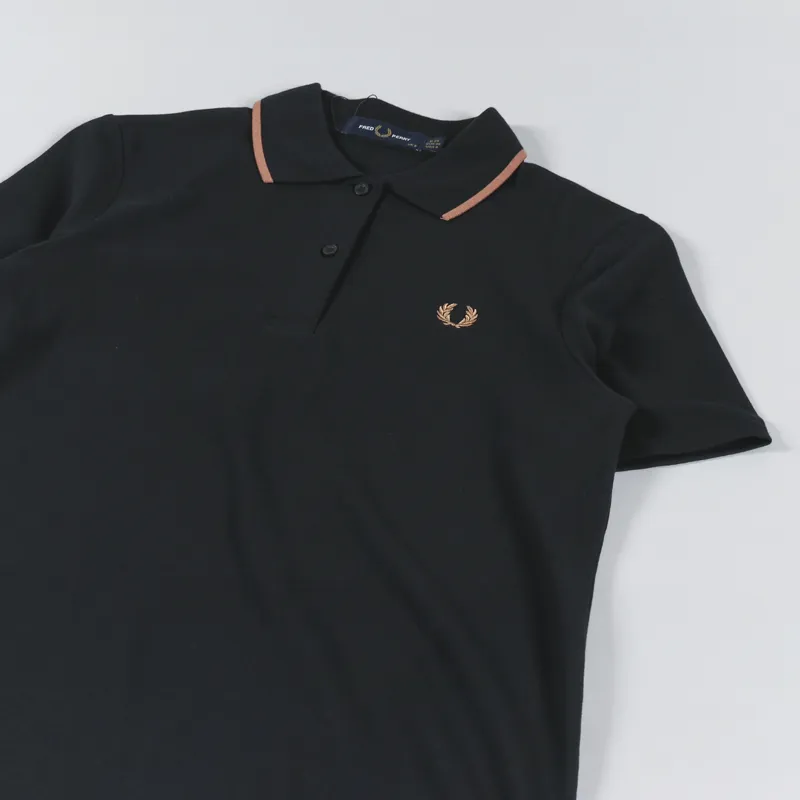 Fred Perry Womens Split Detail Pique Dress Black-5