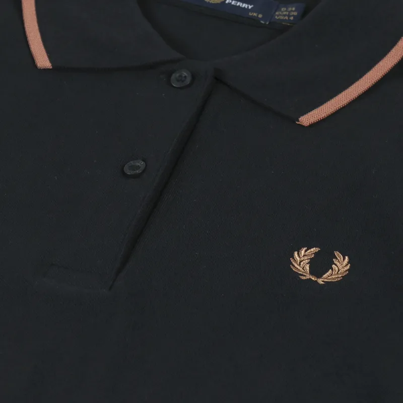 Fred Perry Womens Split Detail Pique Dress Black
