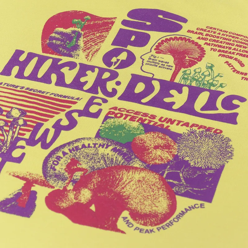 Hikerdelic Sporeswear T Shirt Washed Yellow-5