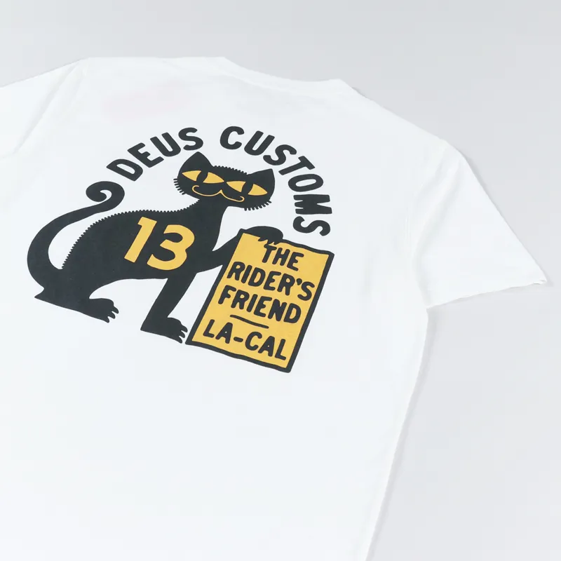 Deus Ex Machina Super Stitious T Shirt Vintage White-2