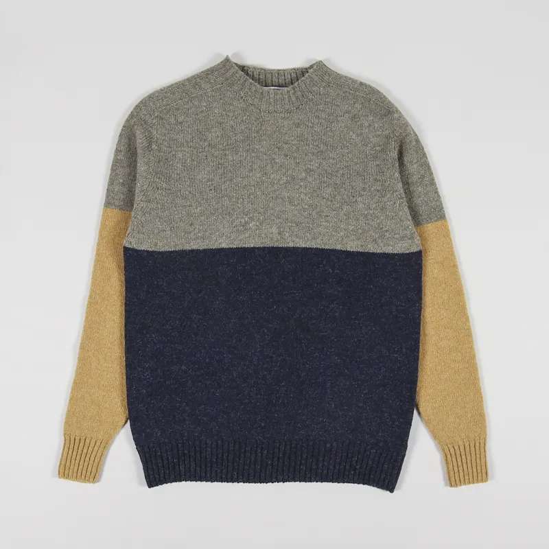 Working Class Heroes x Country Of Origin Seamless Crew Sweater Tri-Half Fenland Vintage Heather Maize
