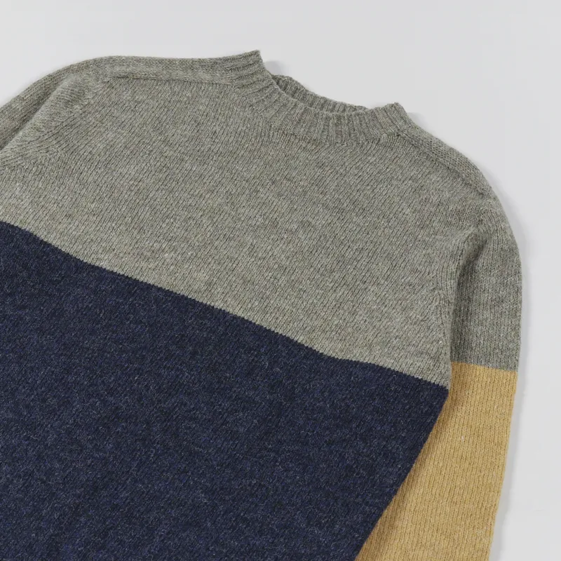 Working Class Heroes x Country Of Origin Seamless Crew Sweater Tri-Half Fenland Vintage Heather Maize-2