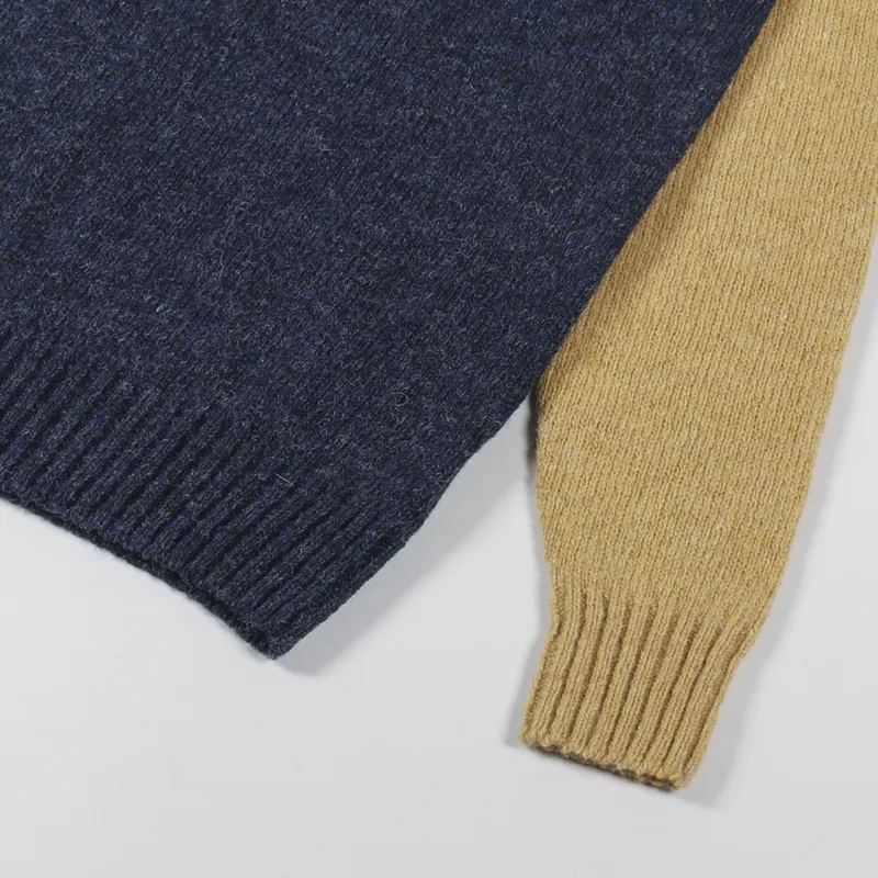Working Class Heroes x Country Of Origin Seamless Crew Sweater Tri-Half Fenland Vintage Heather Maize-4