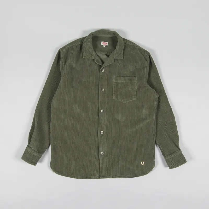 Armor Lux Corduroy Overshirt Military Khaki