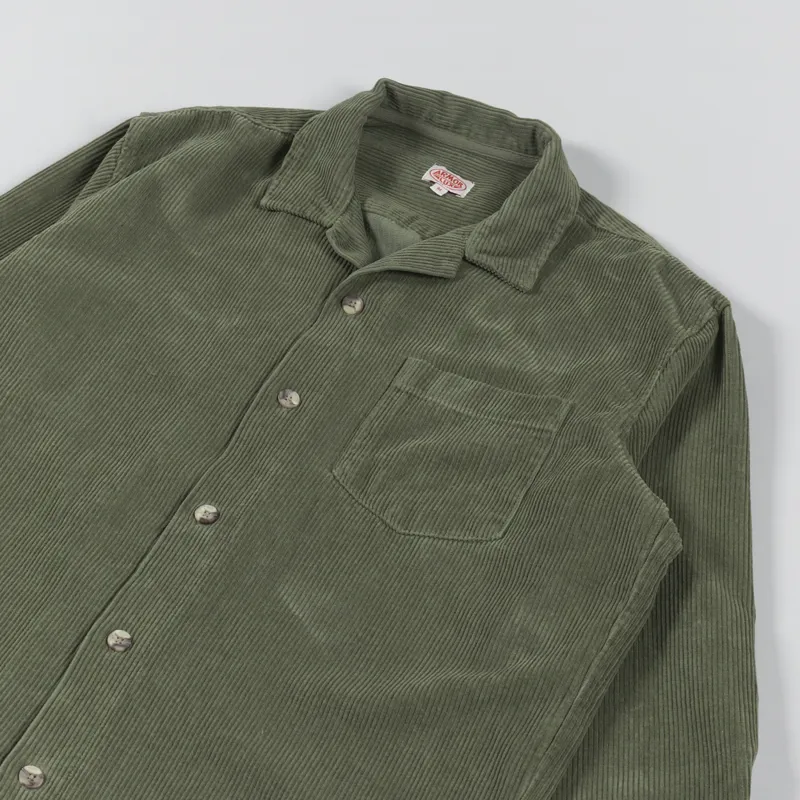 Armor Lux Corduroy Overshirt Military Khaki-2