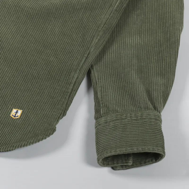 Armor Lux Corduroy Overshirt Military Khaki-5