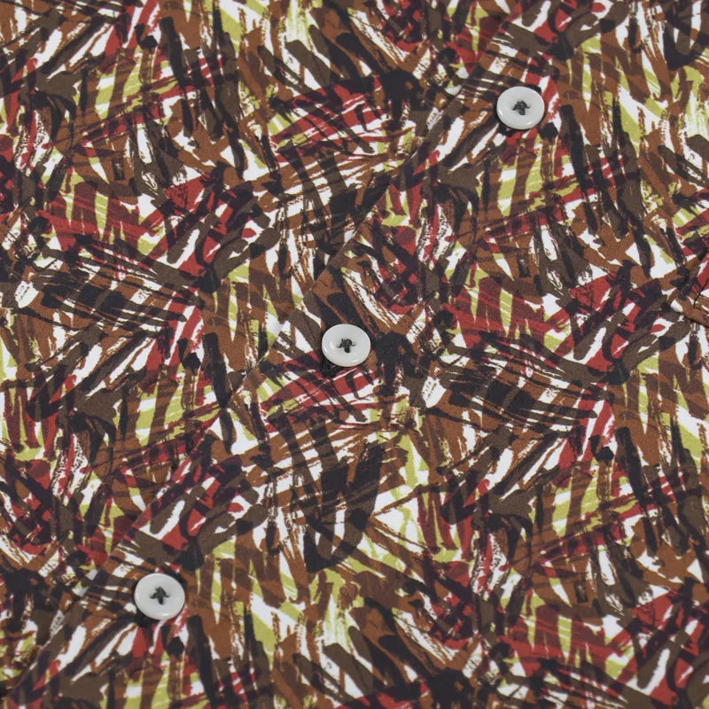 Universal Works Short Sleeve Big Pocket Shirt Brown Mid Century Organic-4