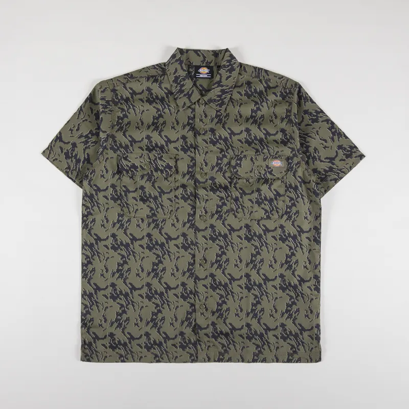 Dickies Drewsey Short Sleeve Work Shirt Digi Camouflage