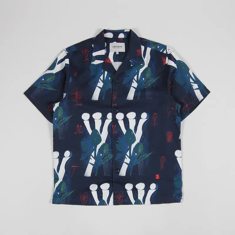 Carhartt WIP Short Sleeve Tom Krol Flowers Shirt Midnight