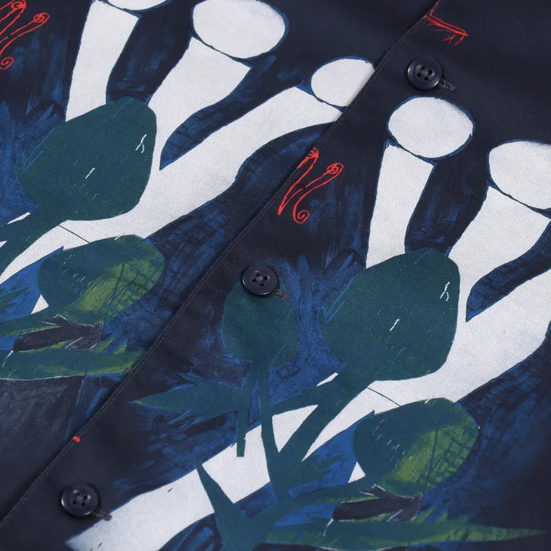 Carhartt WIP Short Sleeve Tom Krol Flowers Shirt Midnight-2