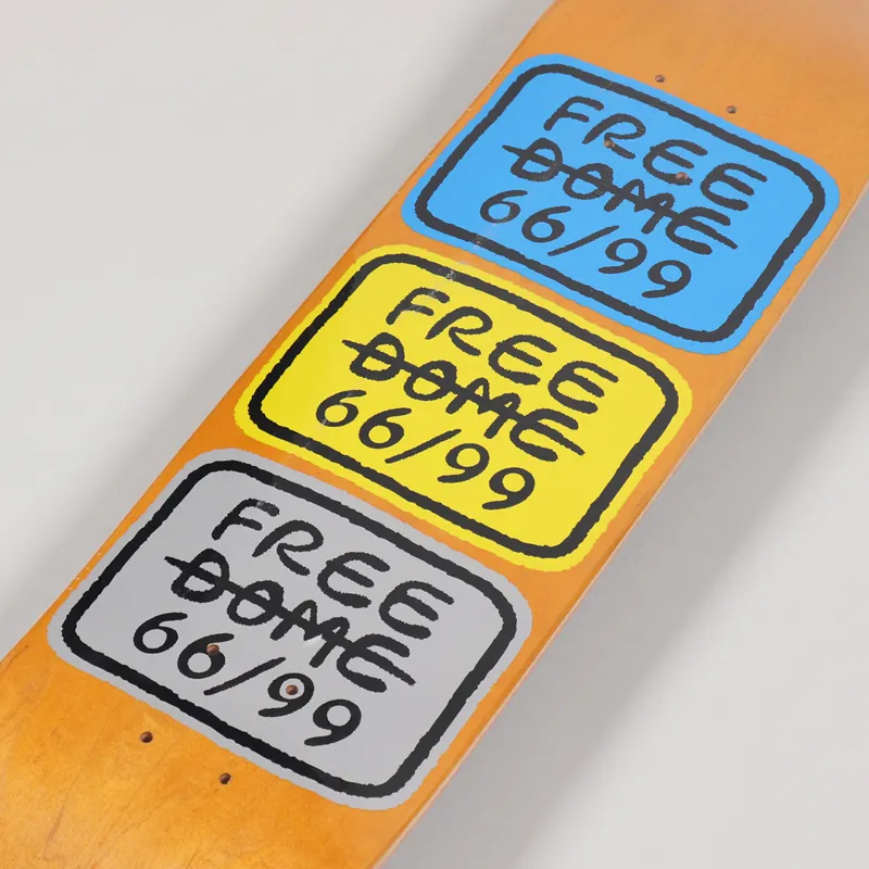 Free Dome Stacked Logo Deck Orange 8.0 Inch-2