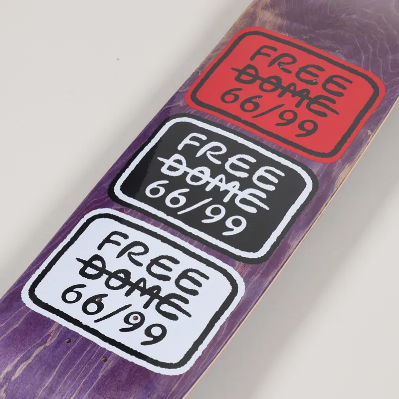 Free Dome Stacked Logo Deck Purple 8.5 Inch-2
