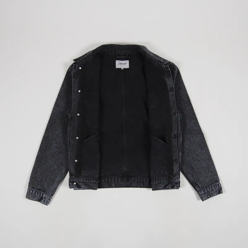 Carhartt WIP Mens Denim Stetson Jacket Black Worn Washed