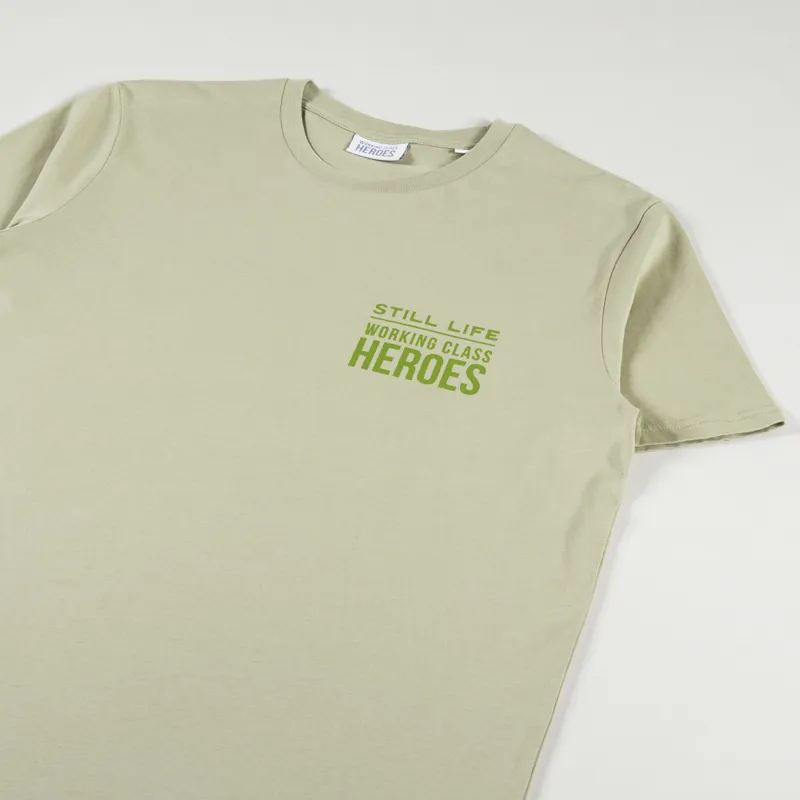 Working Class Heroes Still Life T Shirt Sage-3