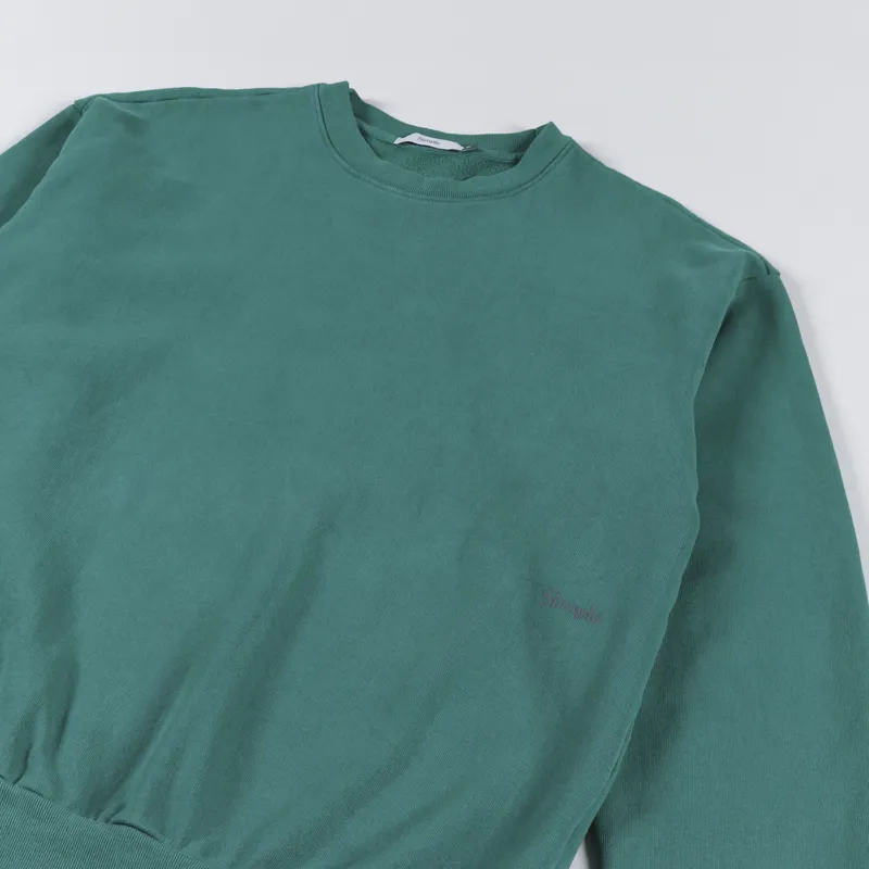 Simple Standard Issue Midweight Crew Sweat Dark Green-2