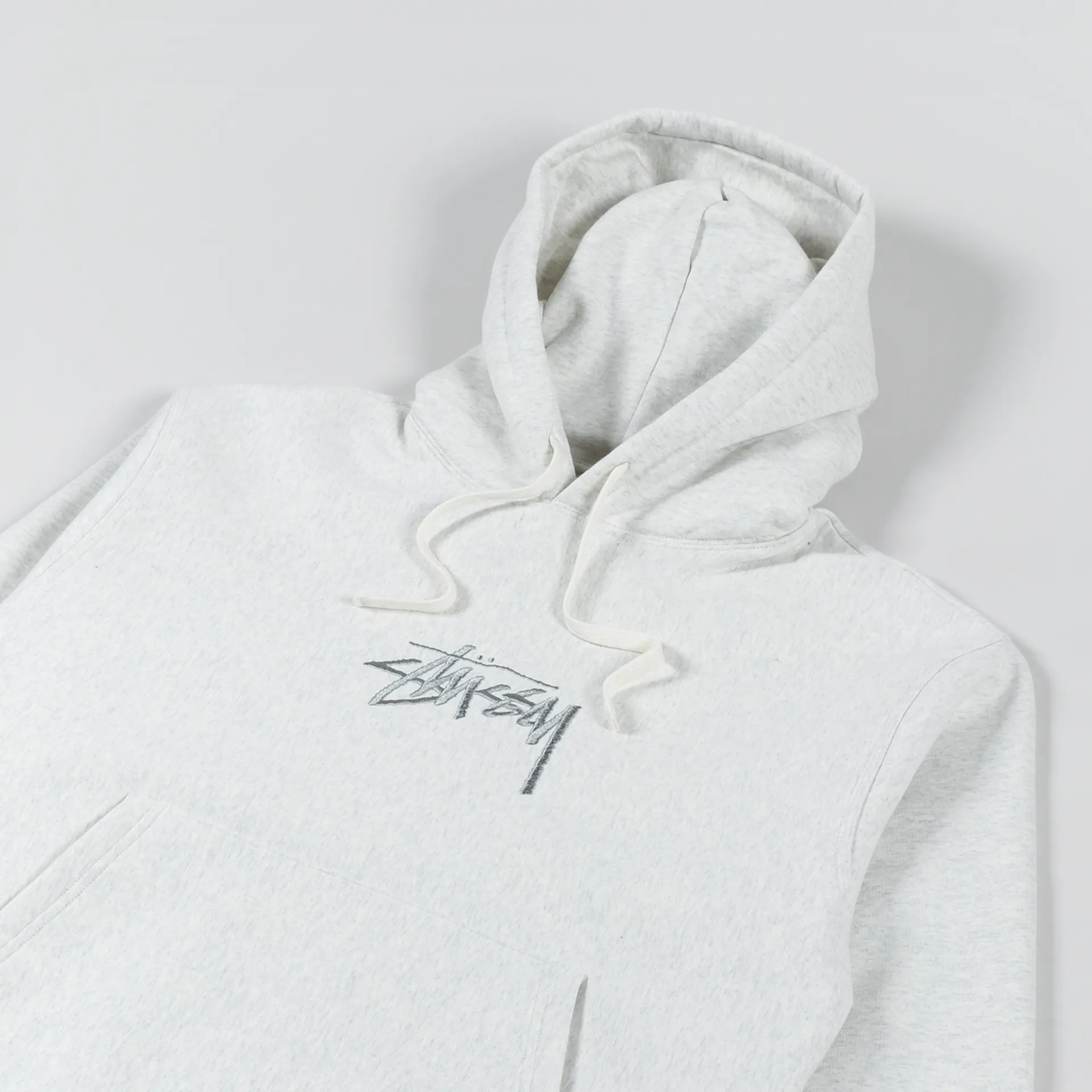 Stussy White Stussy Embroidered Logo Hoodie Applique Hoodie Mens