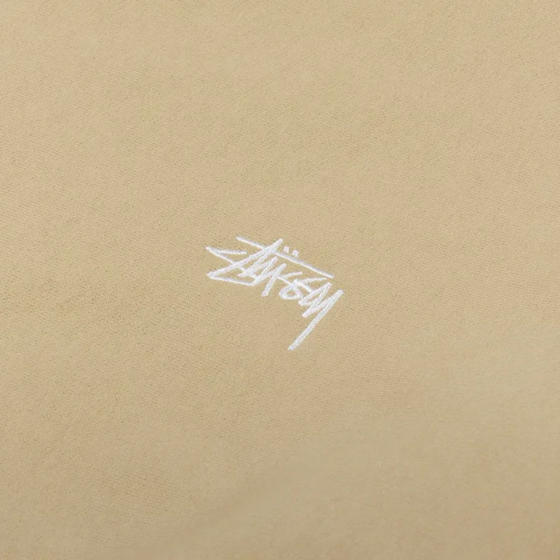 Stussy Stock Logo Crew Sweat Tan-5