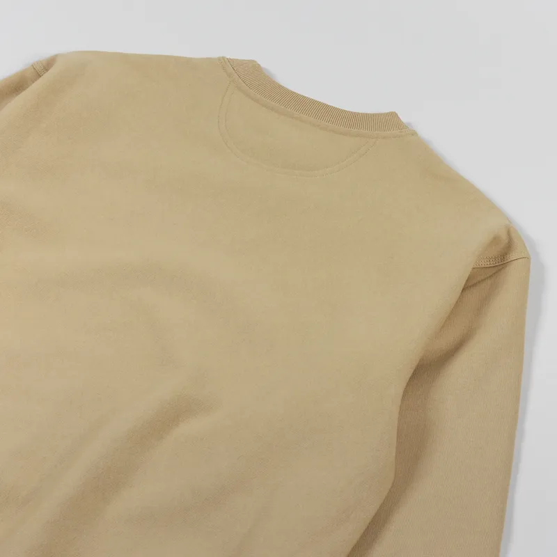 Stussy Stock Logo Crew Sweat Tan-3