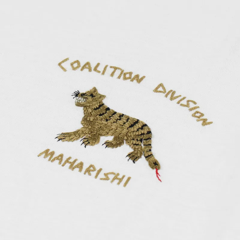 Maharishi Story Cloth Organic T Shirt White-1