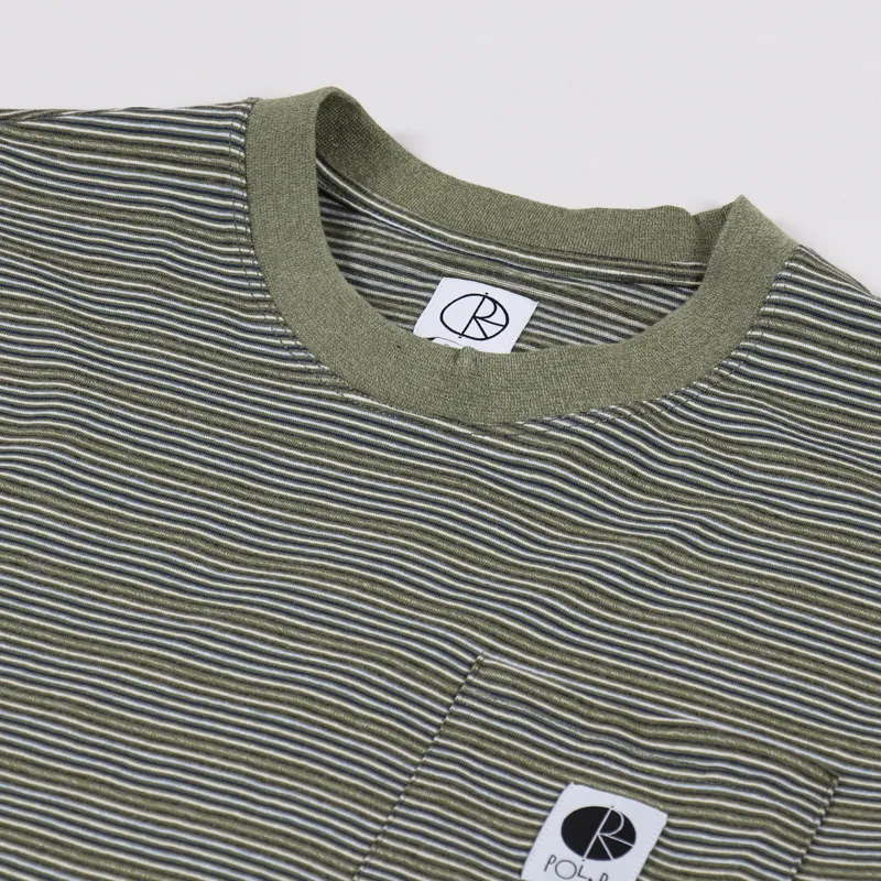 Polar Skate Co. Stripe Pocket T Shirt Army Green-3