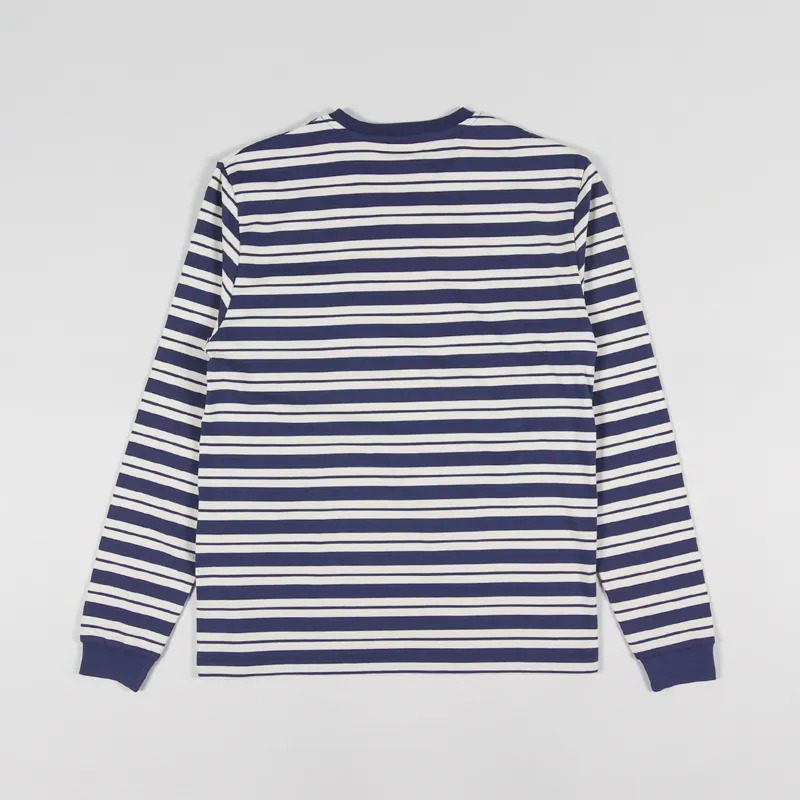 Gramicci Striped One Point Long Sleeve T Shirt Navy Ivory-1