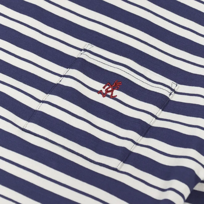 Gramicci Striped One Point Long Sleeve T Shirt Navy Ivory-5