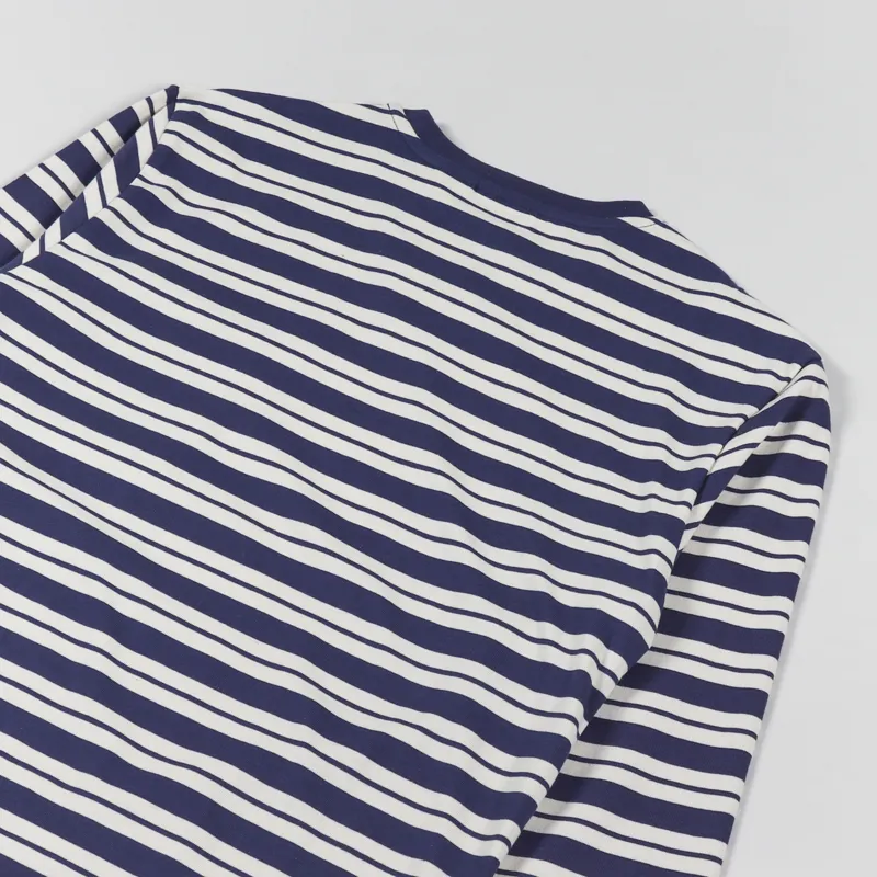 Gramicci Striped One Point Long Sleeve T Shirt Navy Ivory-3