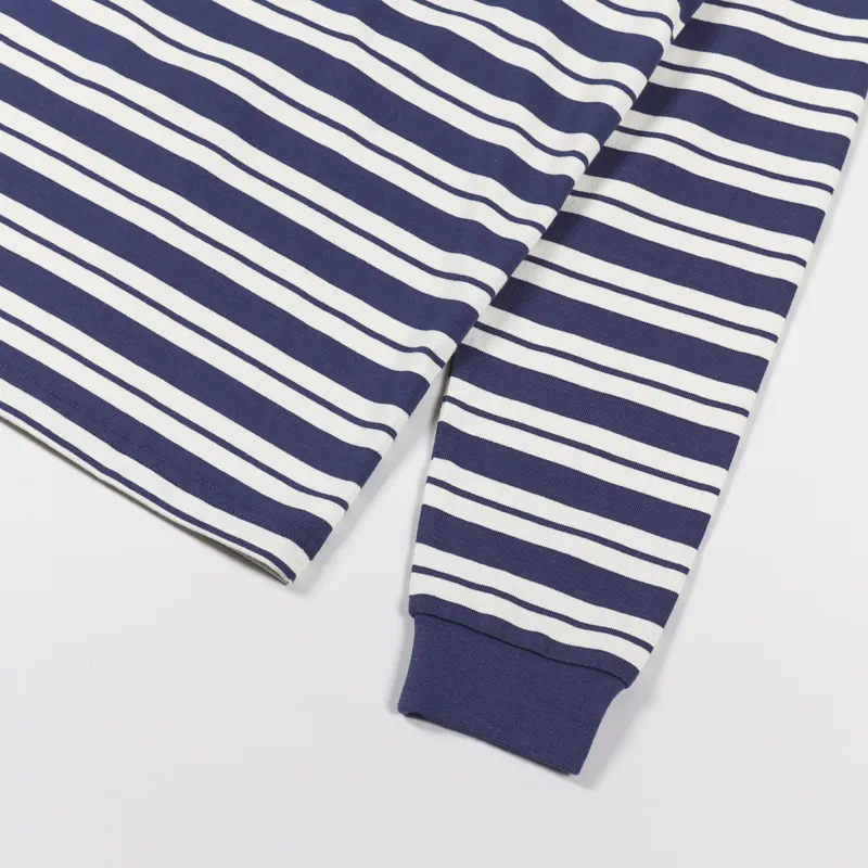 Gramicci Striped One Point Long Sleeve T Shirt Navy Ivory-6