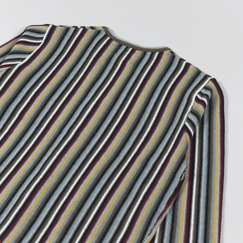 Stussy Mens Striped Knitted Pattern Cardigan Multi Stussy Mens Striped Knitted Pattern Cardigan Multi